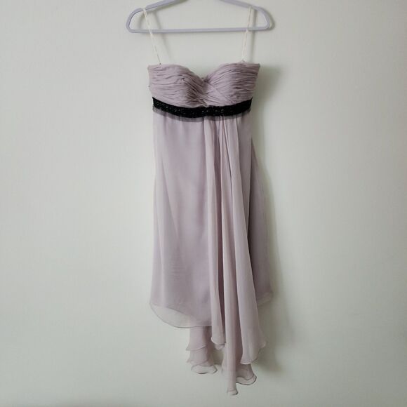Marchesa Dresses & Skirts - Marchesa Notte Womens Strapless Evening Dress Mauve Chiffon Asymmetric **FLAWS**